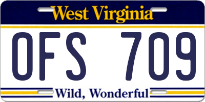WV license plate OFS709