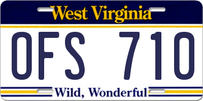WV license plate OFS710