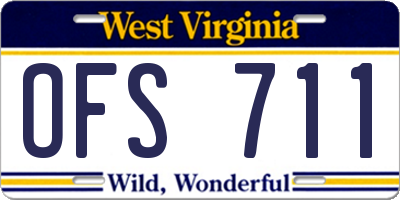 WV license plate OFS711