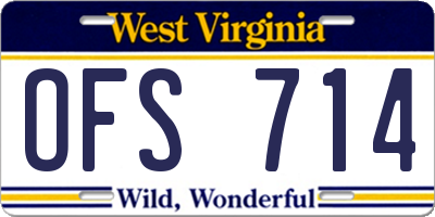 WV license plate OFS714