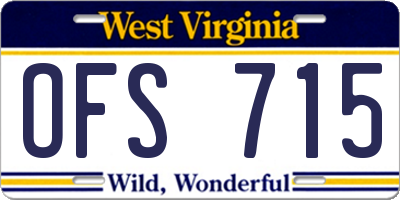 WV license plate OFS715