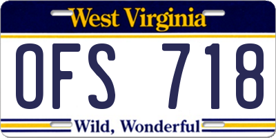 WV license plate OFS718