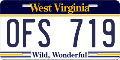 WV license plate OFS719