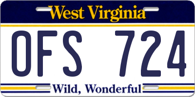WV license plate OFS724