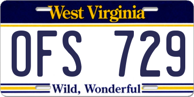 WV license plate OFS729