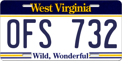 WV license plate OFS732