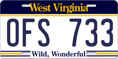 WV license plate OFS733
