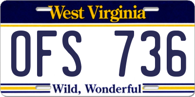 WV license plate OFS736