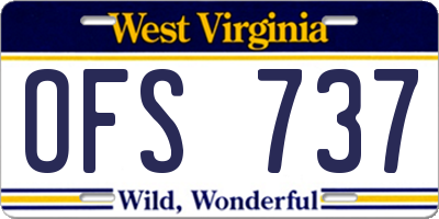 WV license plate OFS737