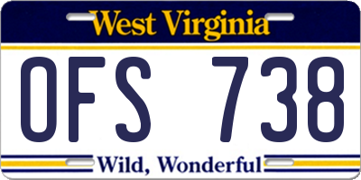 WV license plate OFS738