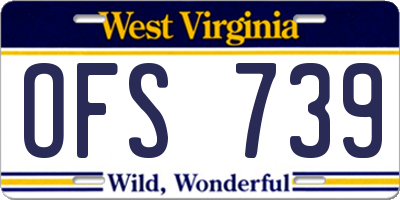WV license plate OFS739