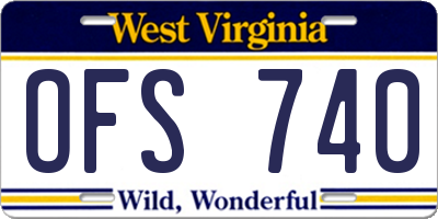 WV license plate OFS740