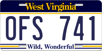 WV license plate OFS741