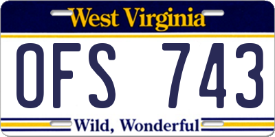 WV license plate OFS743