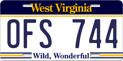 WV license plate OFS744