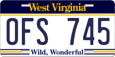 WV license plate OFS745