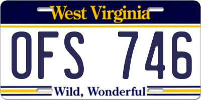 WV license plate OFS746