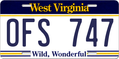 WV license plate OFS747