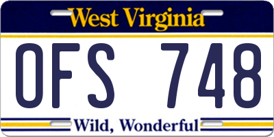 WV license plate OFS748