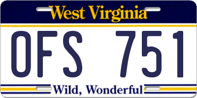 WV license plate OFS751