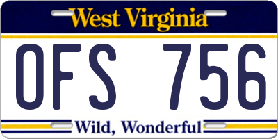 WV license plate OFS756