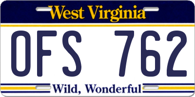 WV license plate OFS762