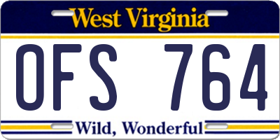 WV license plate OFS764