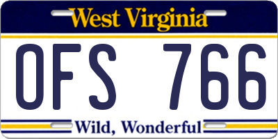 WV license plate OFS766