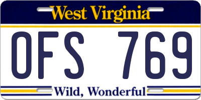 WV license plate OFS769