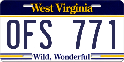 WV license plate OFS771