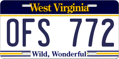WV license plate OFS772
