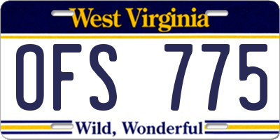 WV license plate OFS775
