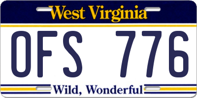 WV license plate OFS776
