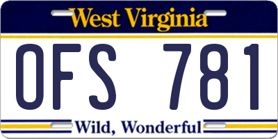 WV license plate OFS781