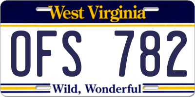 WV license plate OFS782