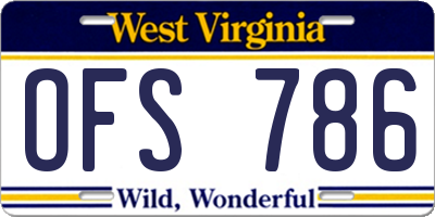 WV license plate OFS786