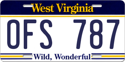 WV license plate OFS787