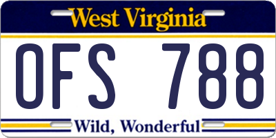 WV license plate OFS788