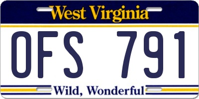 WV license plate OFS791
