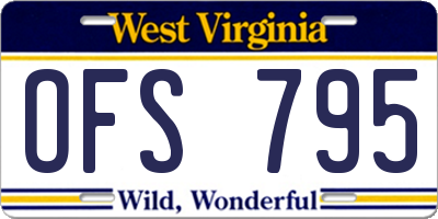 WV license plate OFS795