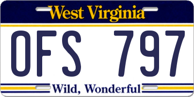 WV license plate OFS797