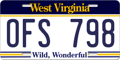 WV license plate OFS798