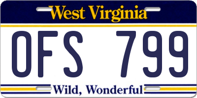 WV license plate OFS799