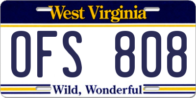 WV license plate OFS808