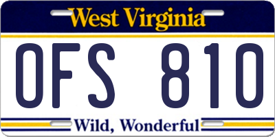 WV license plate OFS810