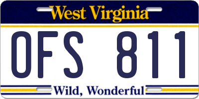 WV license plate OFS811