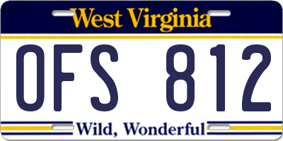 WV license plate OFS812