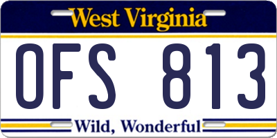 WV license plate OFS813