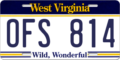 WV license plate OFS814