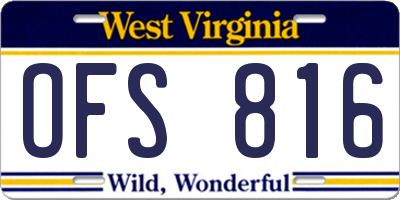 WV license plate OFS816
